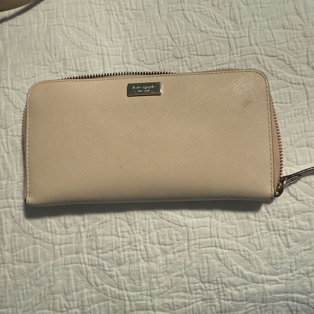 Kate Spade Beige Zip-Around Wallet